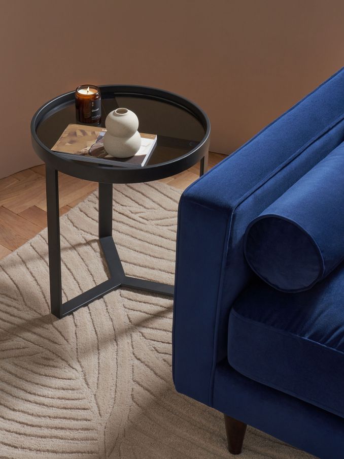 Aula Side Table in Black/Grey Glass (D87772) | £219