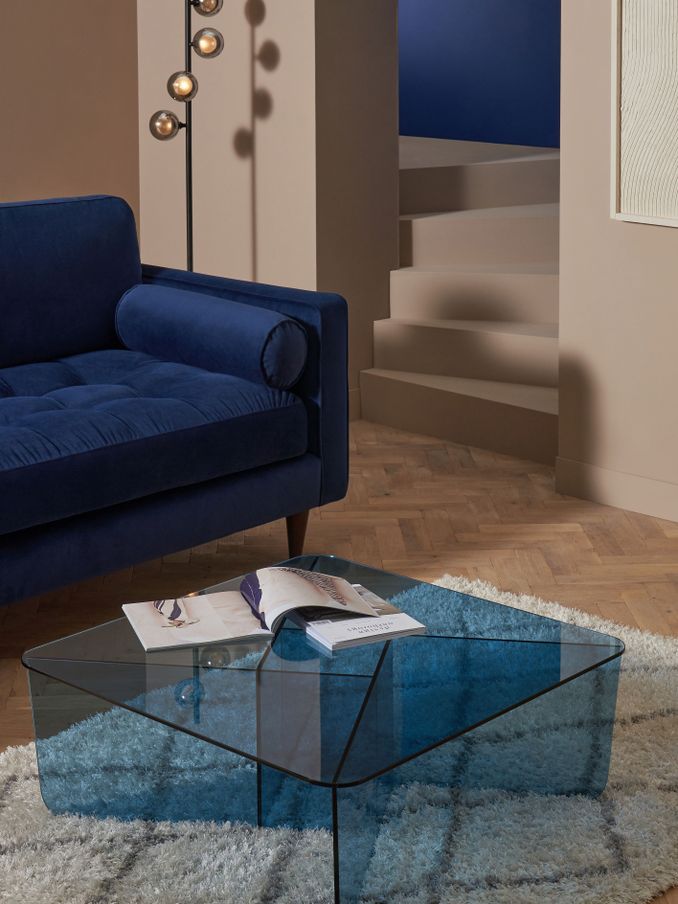 Oki Coffee Table in Blue Glass (D87794) | £349
