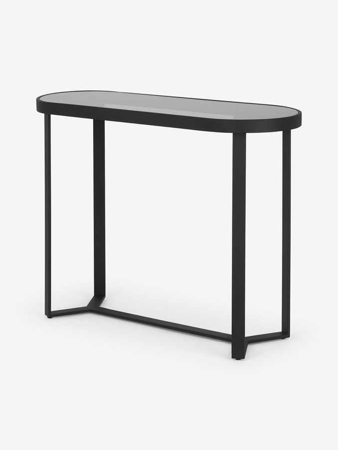 Aula Console Table in Black/Grey Glass (D87821) | £149