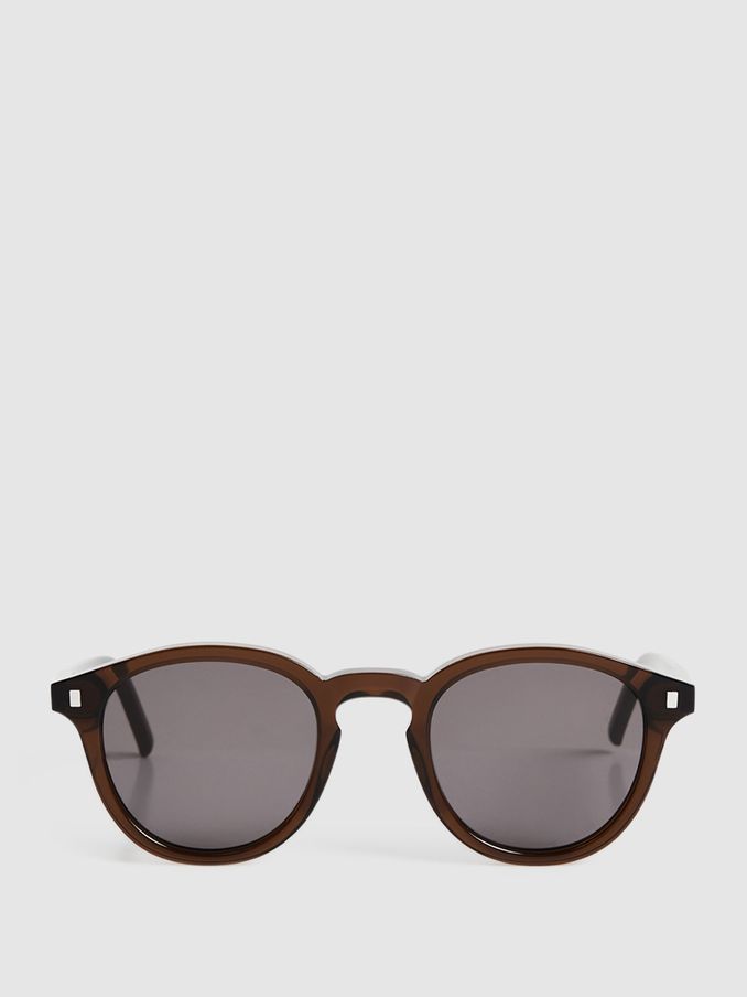Monokel Eyewear Round Sunglasses in Brown (D93458) | £88