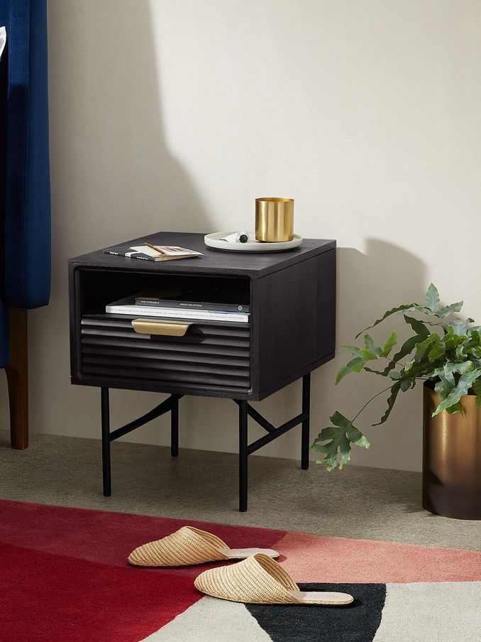 Haines Bedside Table in Charcoal (D94358) | £229