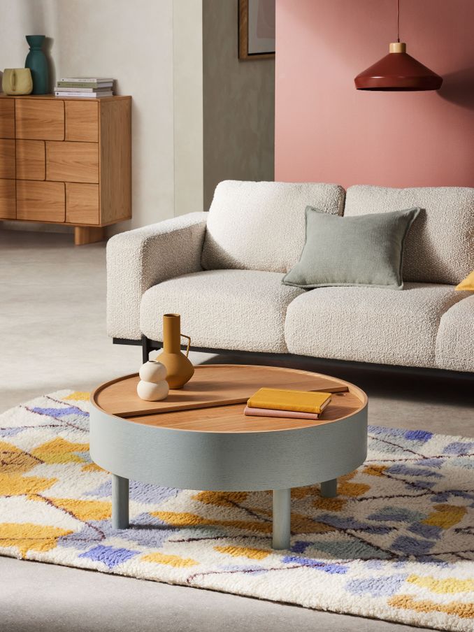 Lola Round Storage Coffee Table in Grey (D96799) | £499