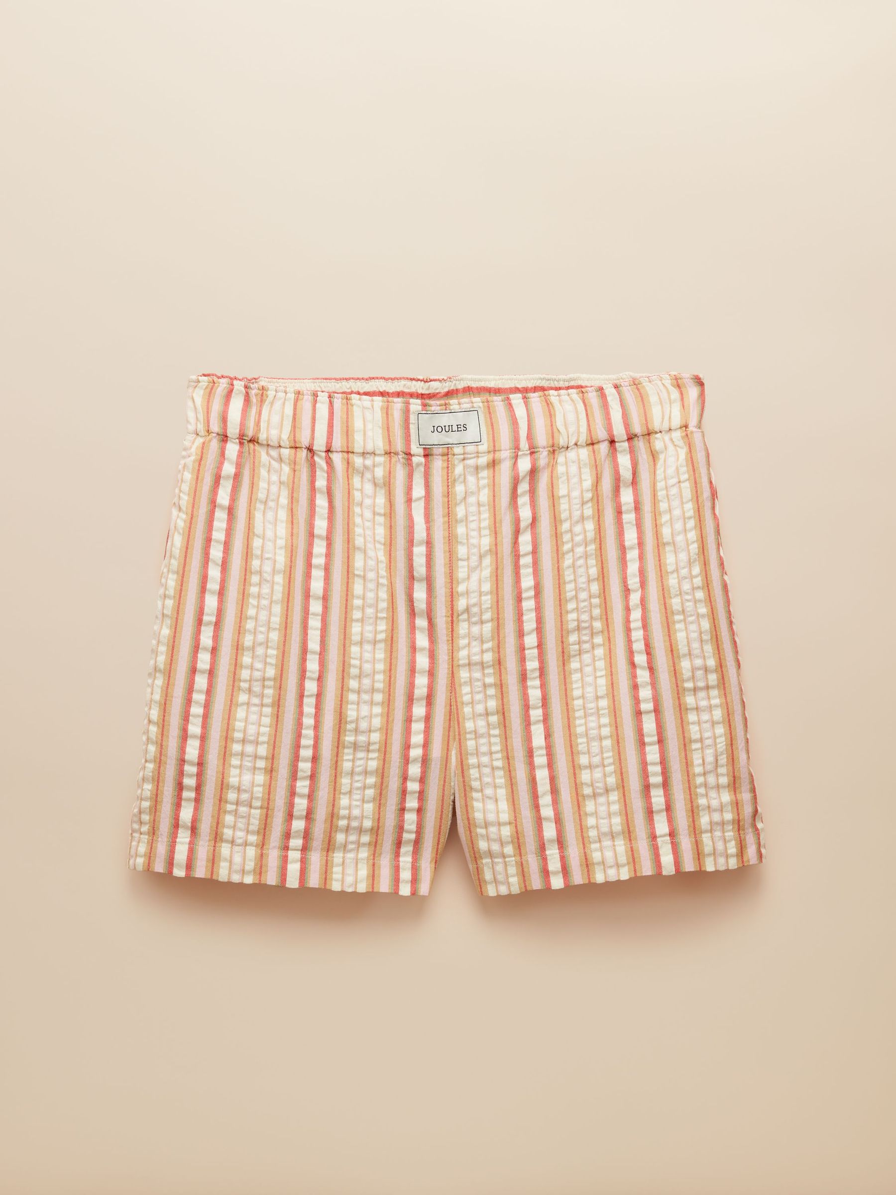 Amara Orange Stripe Pull-On Cotton Shorts
