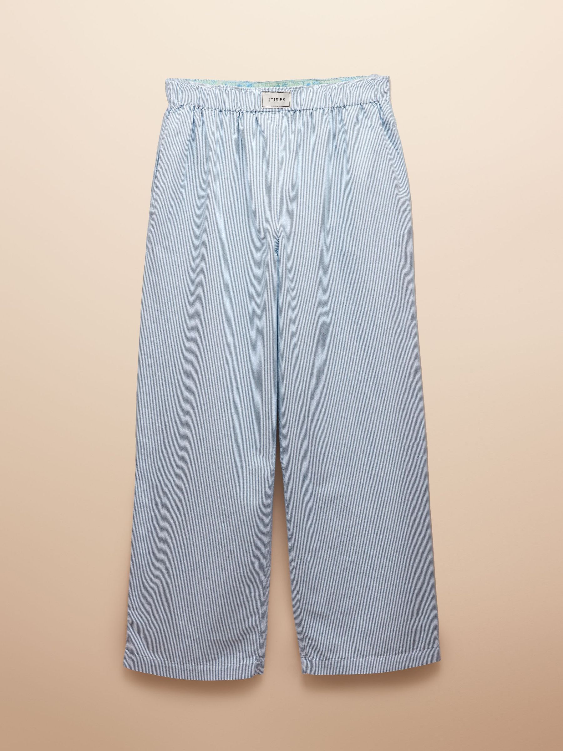 Hallie Blue Stripe Pull-On Cotton Trousers