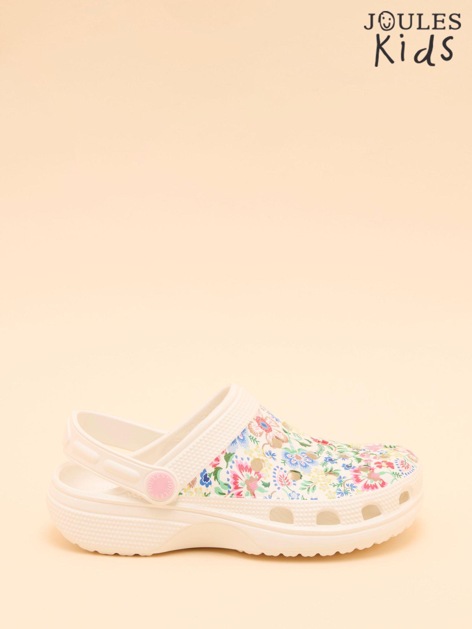 Kids' Poole Cream Floral Slip On Clogs (E00656) | £14