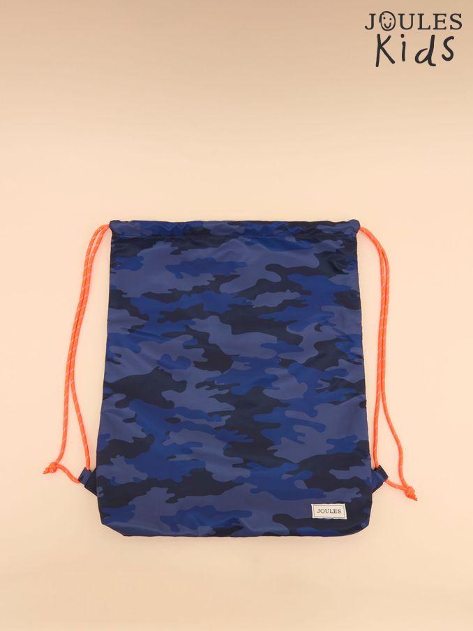Kids' Adventurer Navy Camo Drawstring Bag (E00726) | £15