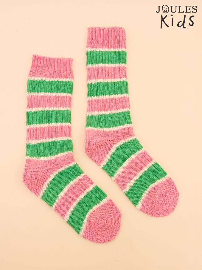 Kids' Wader Pink Striped Welly Socks (E00784) | £8