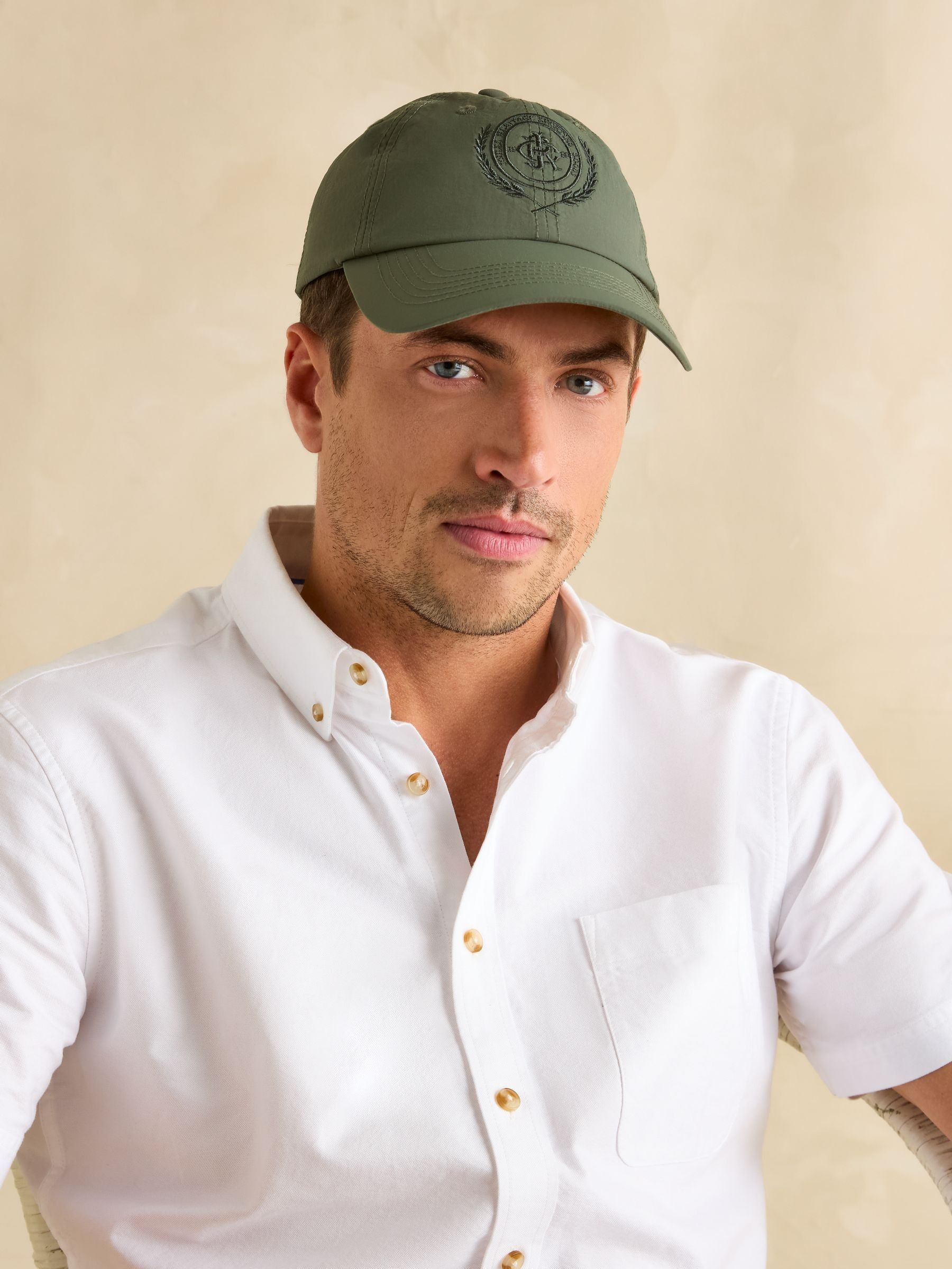 Daley Khaki Green Nylon Cap (E00869) | £18