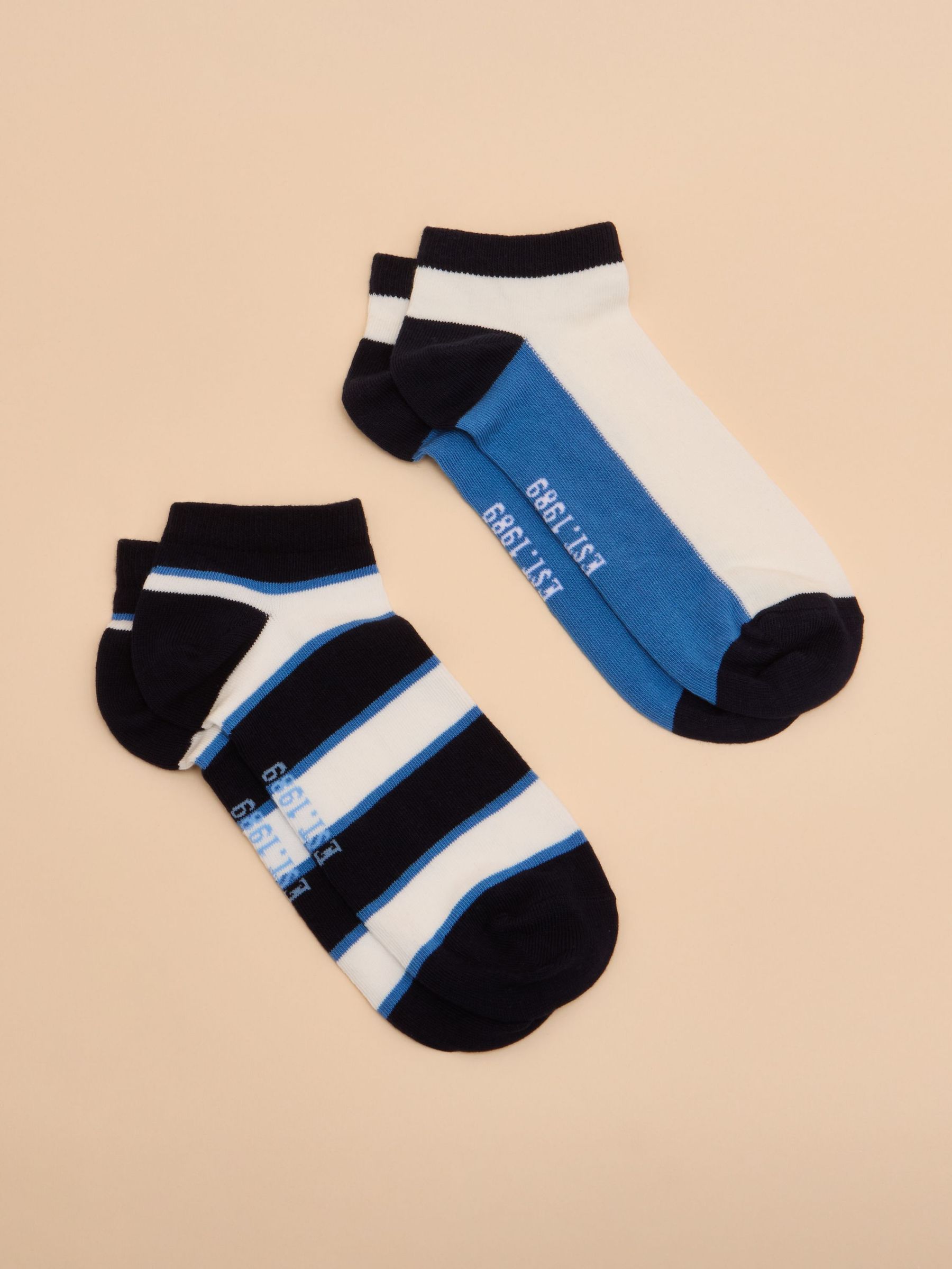 Men's Rilla Blue Pack of Two Trainer Socks (E00955) | £8