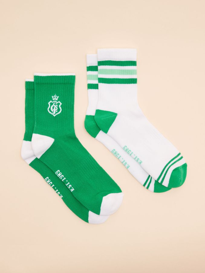 Men's Volley Green Pack of Two Tennis Socks (E00957) | £10