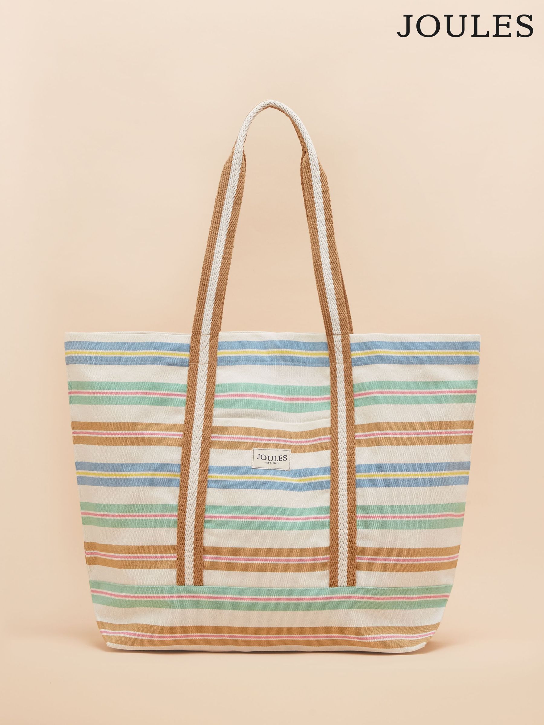 Promenade Stripe Canvas Beach Bag (E01142) | £26
