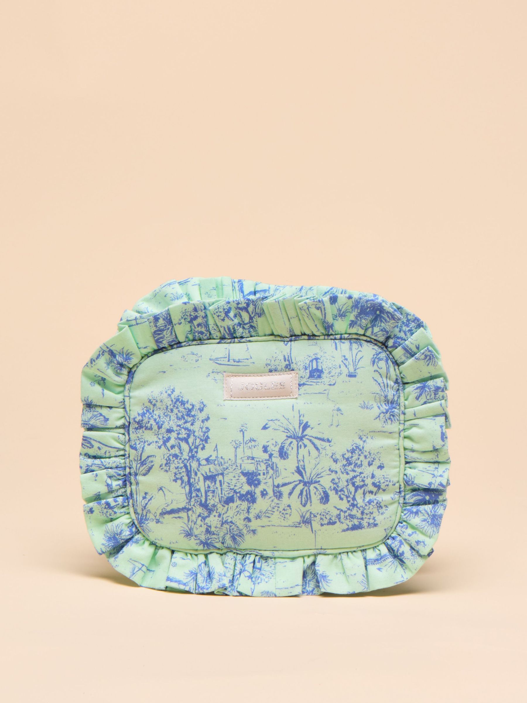 Nina Green/Blue Cotton Frill Wash Bag (E01155) | £22