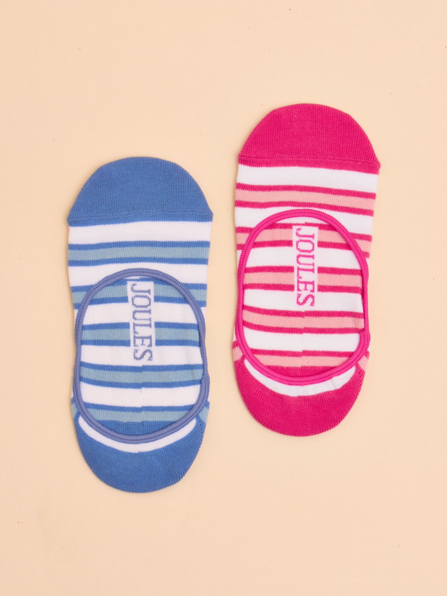 Bessie Pink/Blue Pack of Two Invisible Socks (E01475) | £8