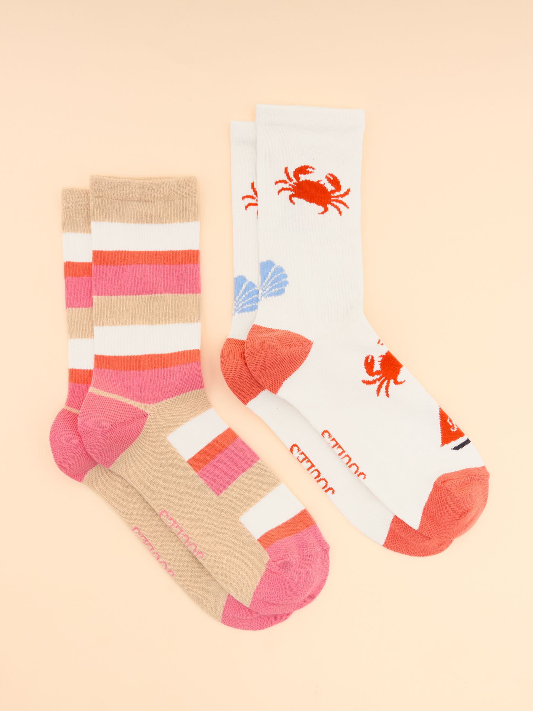 Women's Everyday Pink/Cream 2 Pack Socks (size 4-8) (E01478) | £10