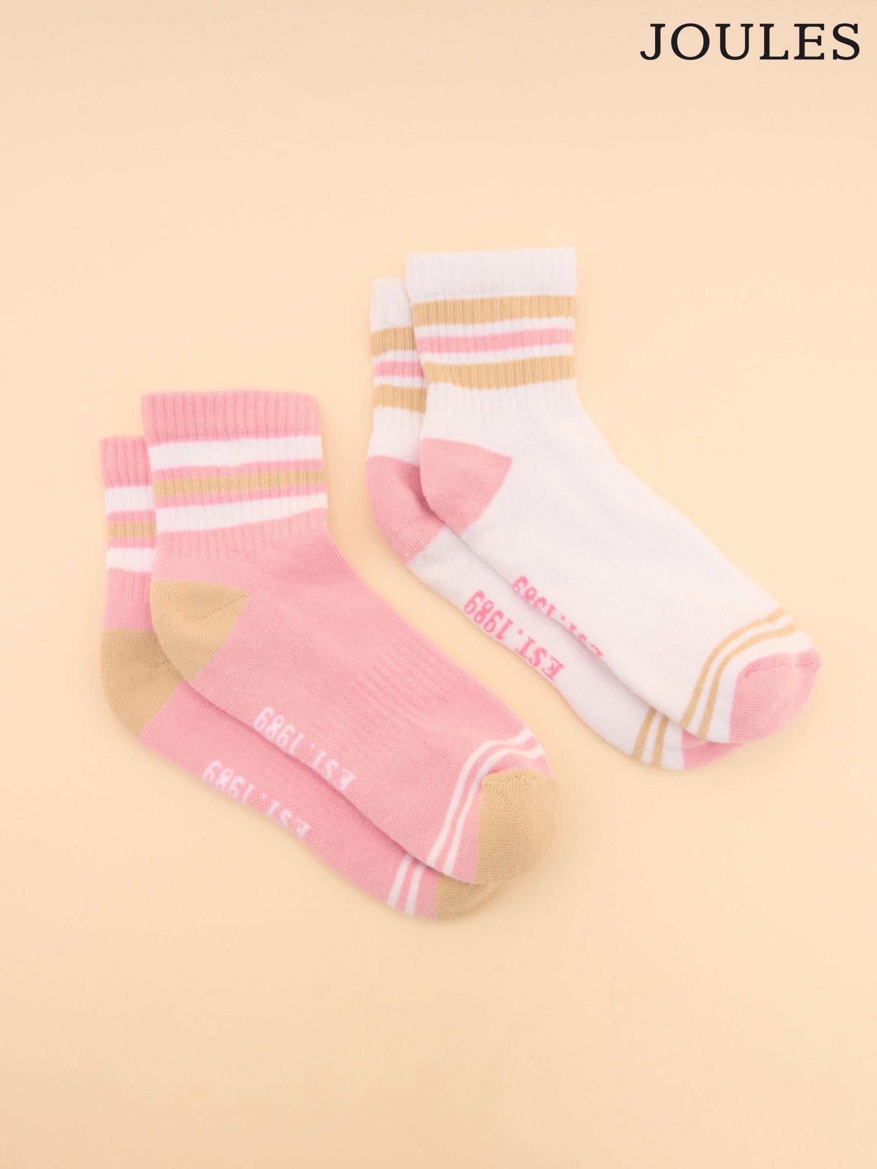 Women's Volley Pink Pack of Two Tennis Socks (E01482) | £10
