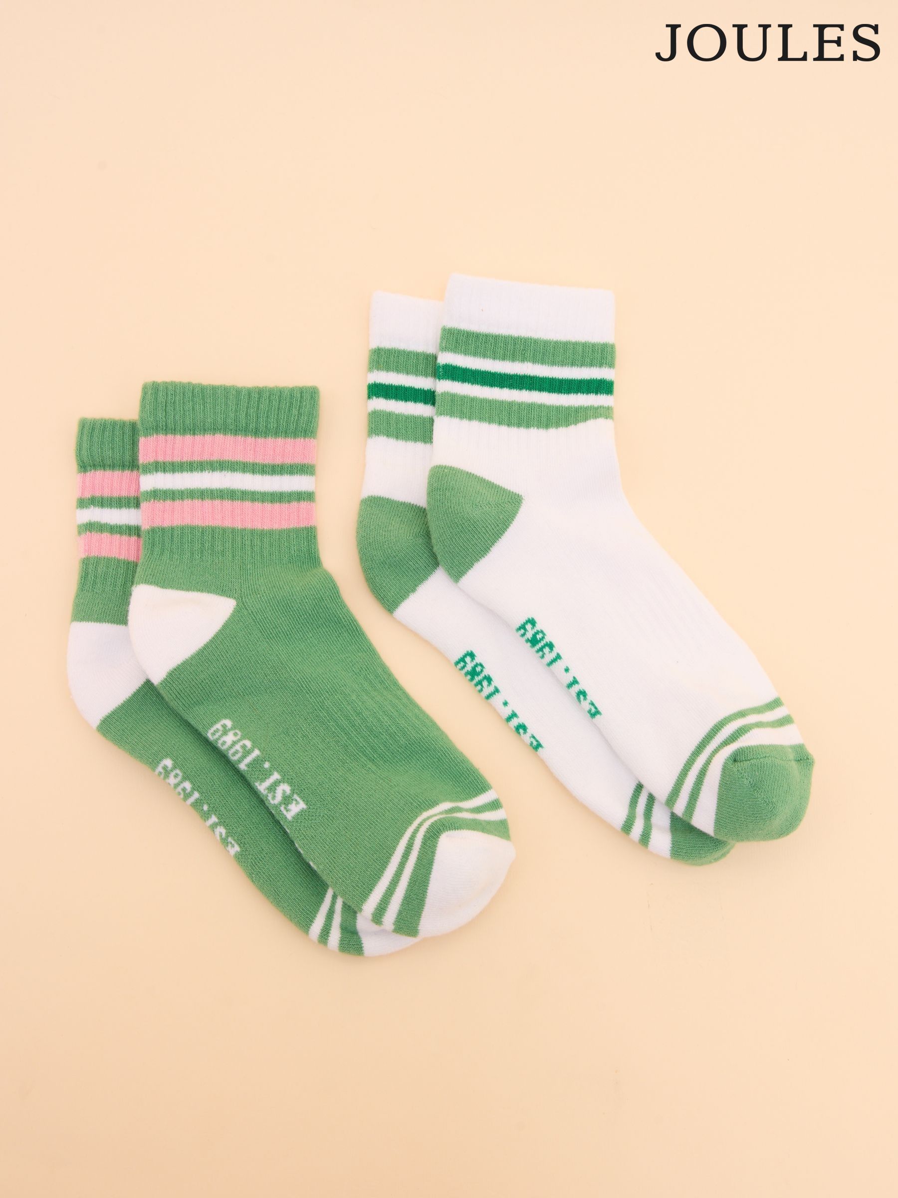 Women's Volley Green Pack of Two Tennis Socks (E01483) | £10