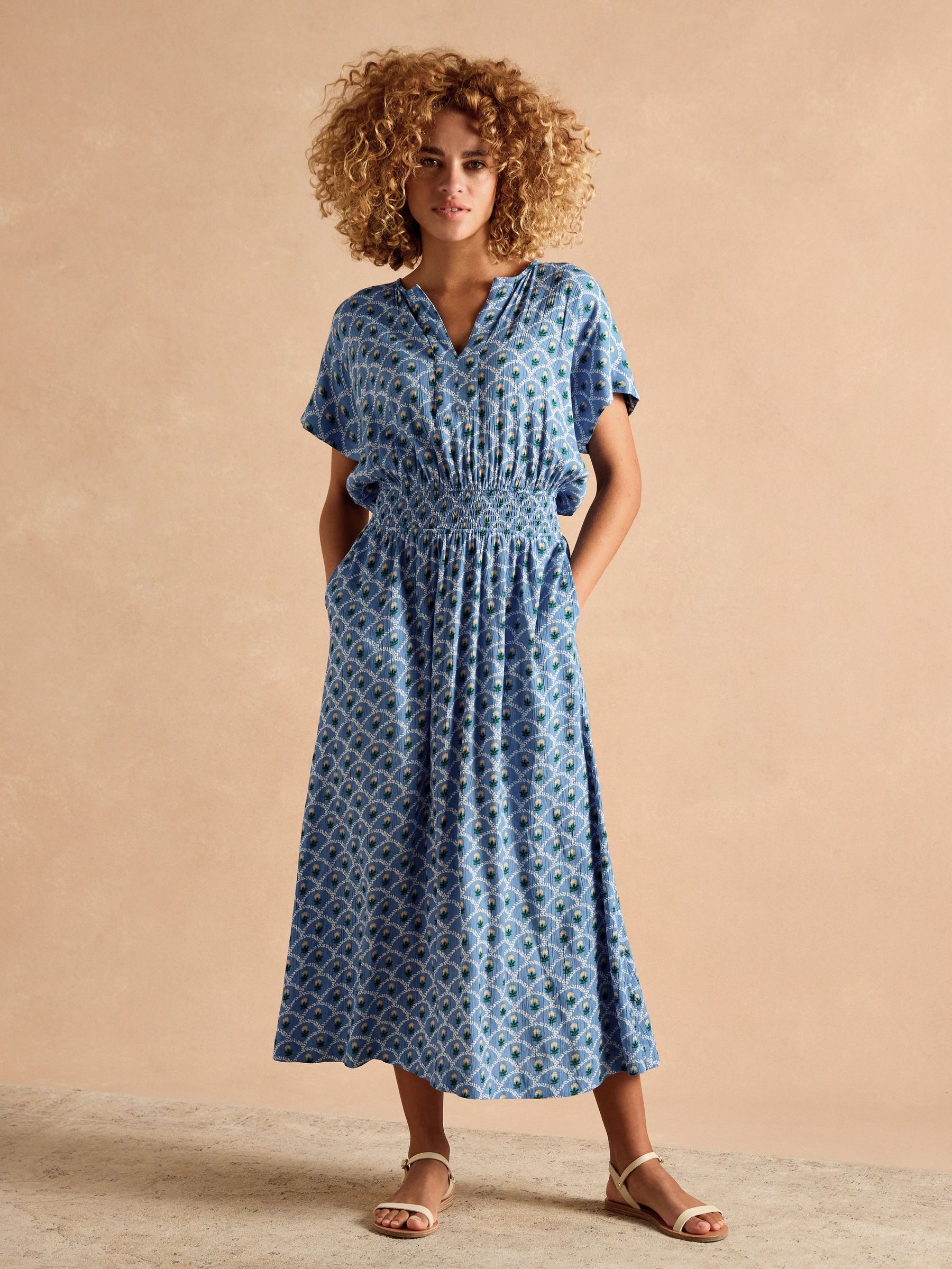 Rosie Blue Midi Dress (E01615) | £59