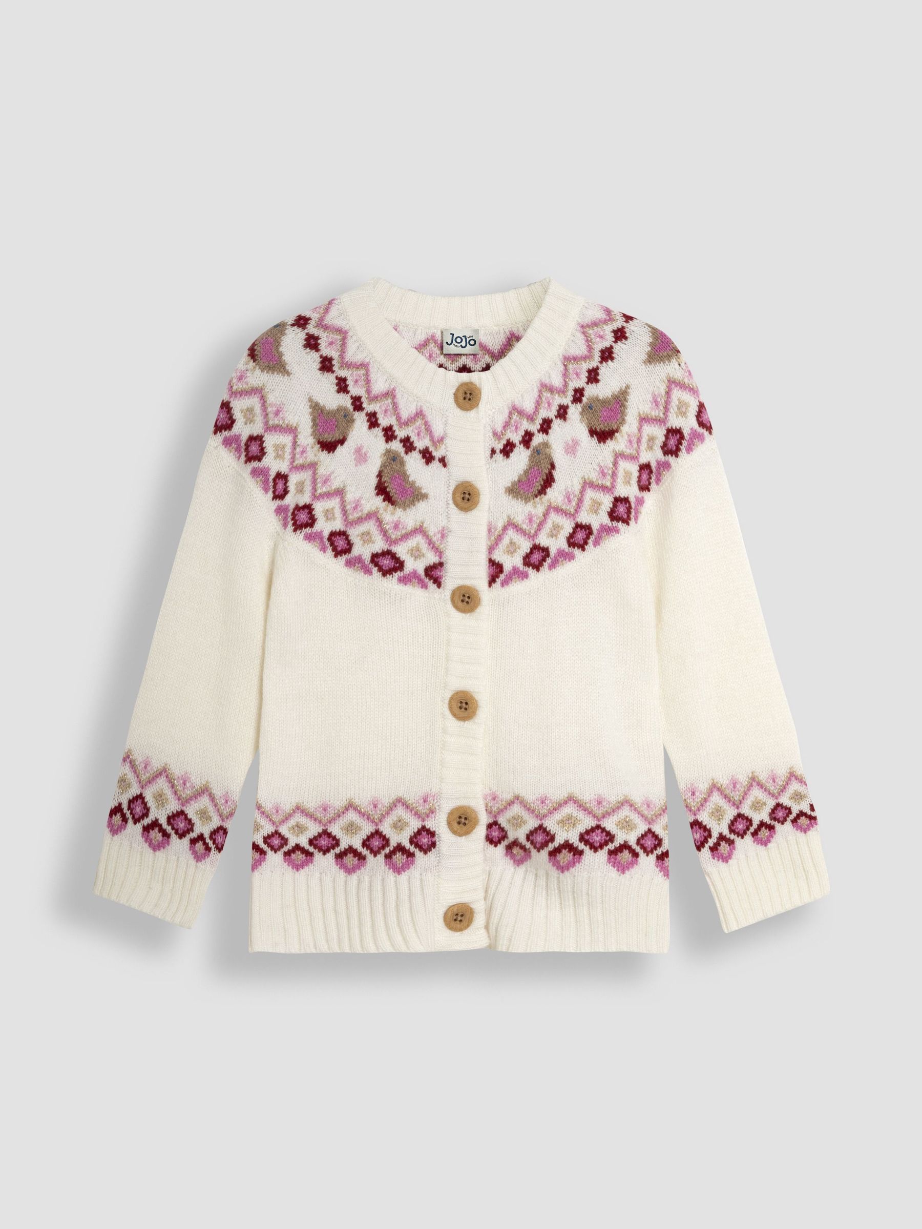 Cream Robin Festive Cardigan (E01694) | £12