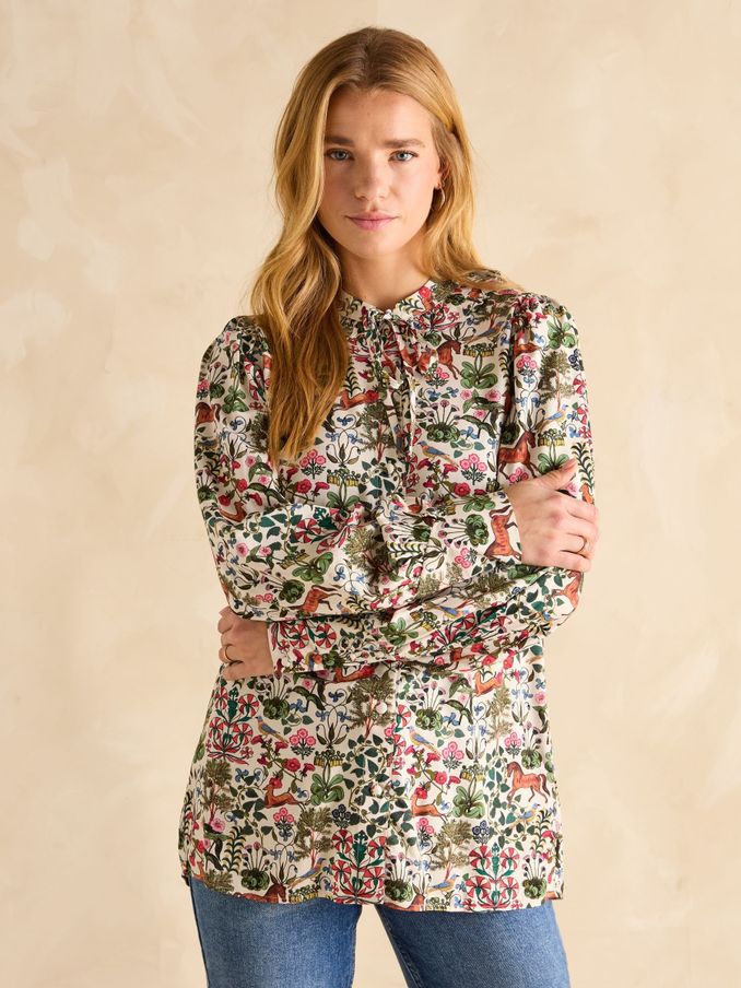 Harper Multi Tie Neck Blouse (E01789) | £29