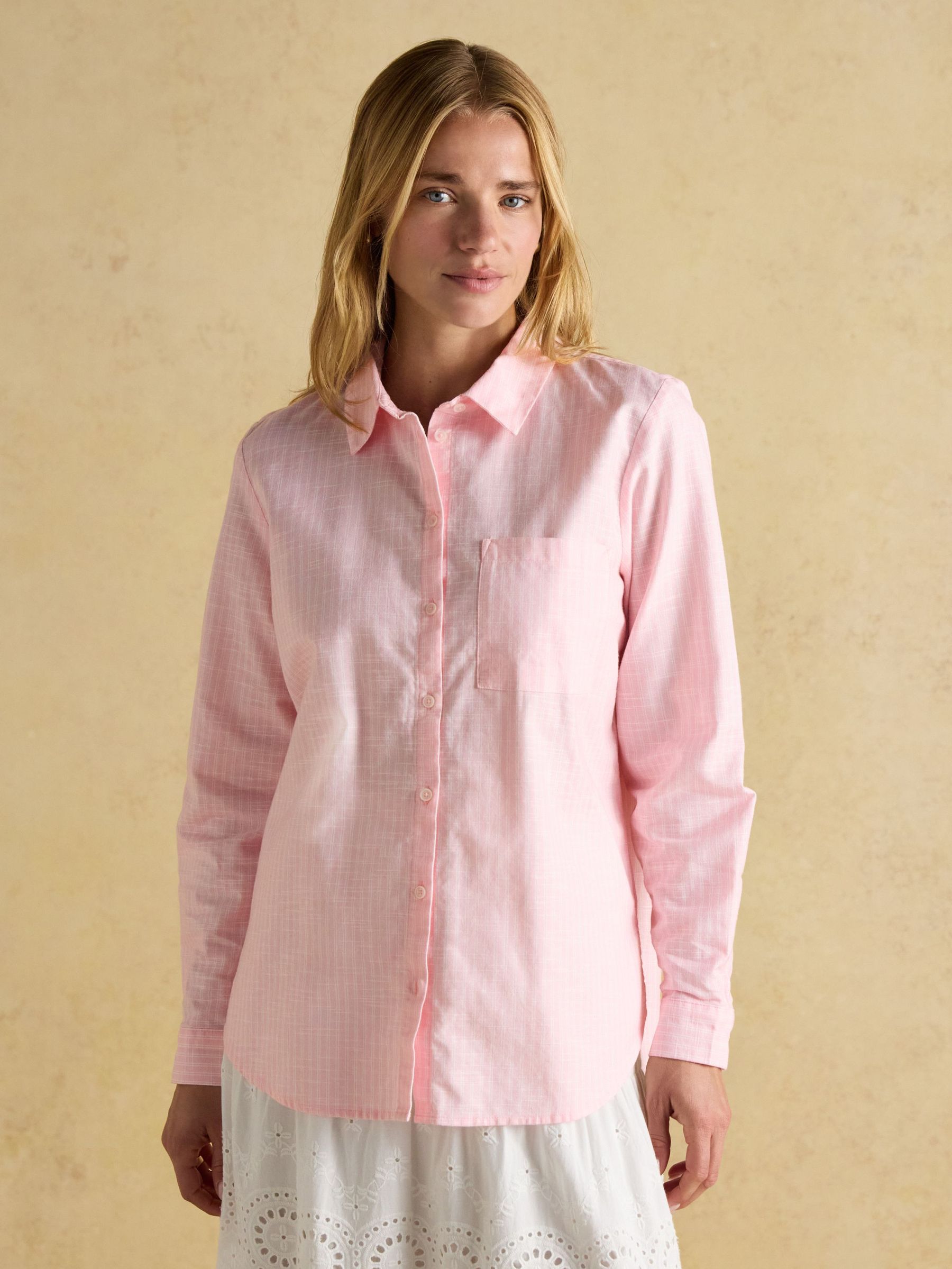 Ida Pink/White Cotton Shirt (E01799) | £45