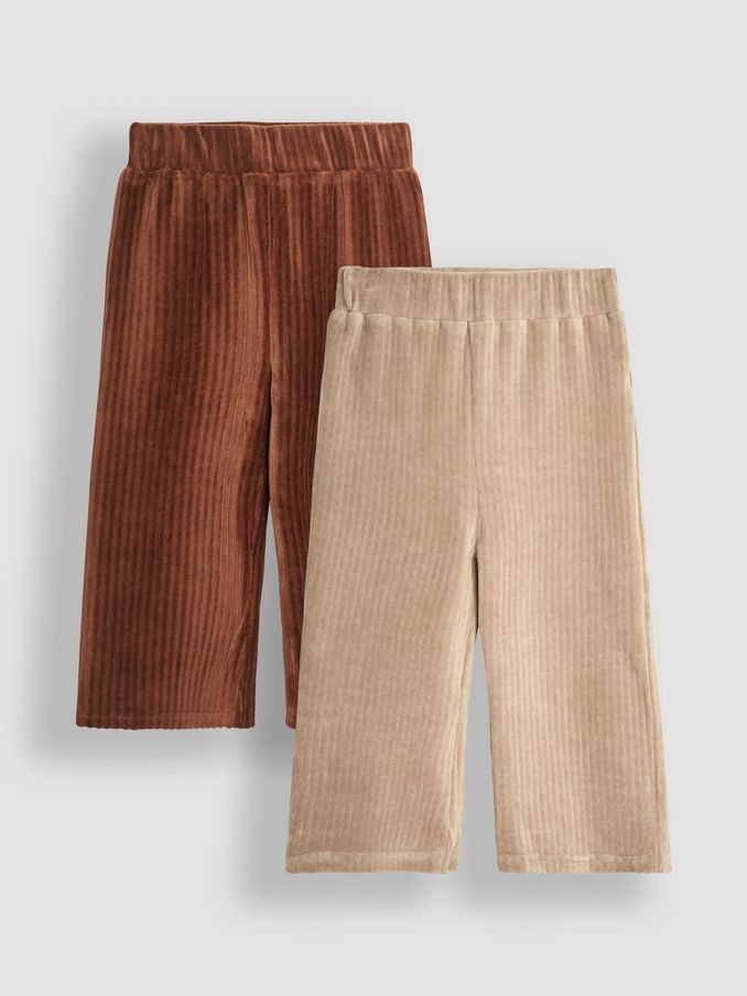 Fawn Brown 2-Pack Cord Velour Flare Leggings (E02552) | £11