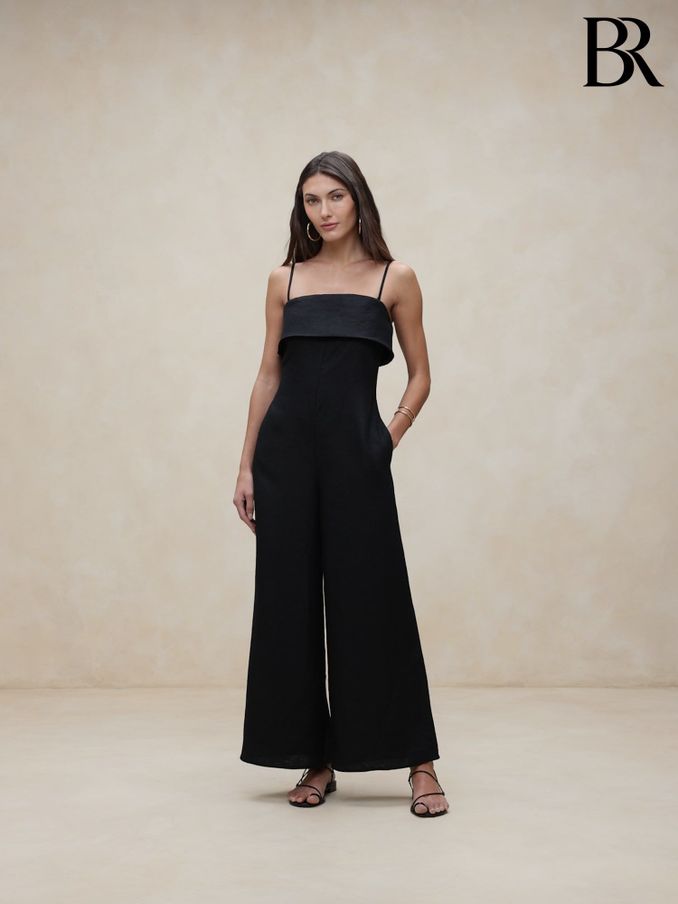 Banana Republic Black Onda Linen Jumpsuit (E02943) | £52