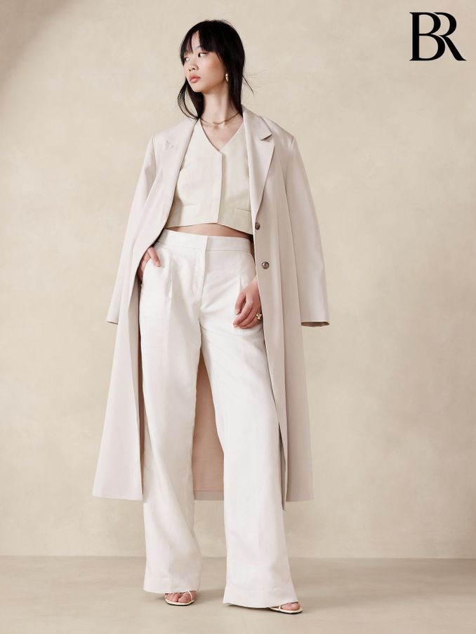 Banana Republic Beige Tencel Linen Cropped Vest (E02952) | £33