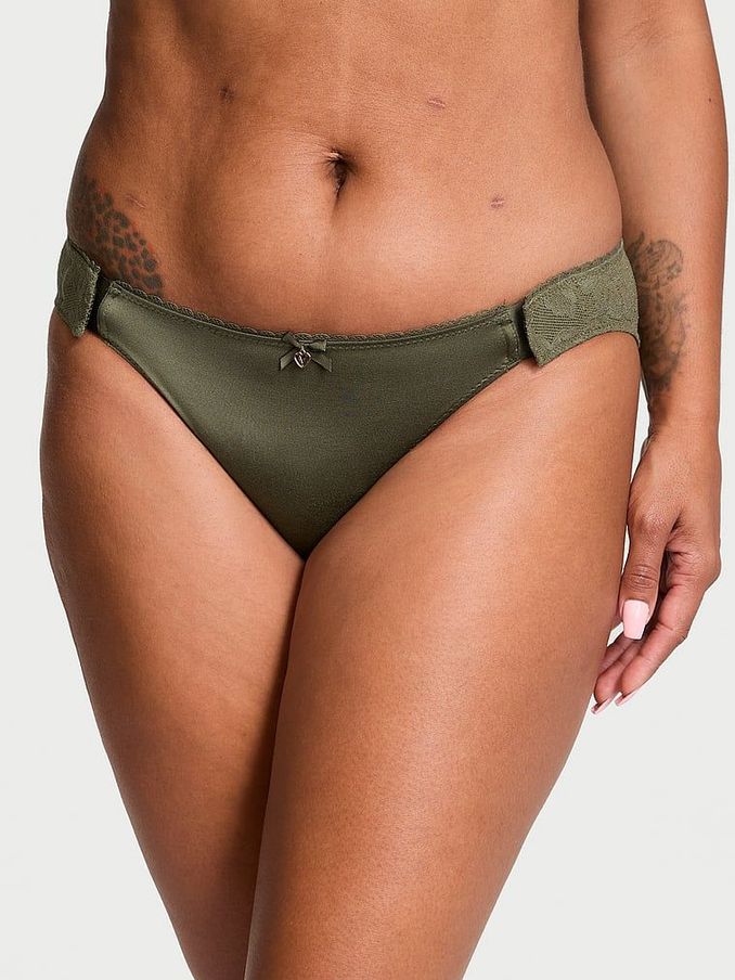 Olive Green Adaptive Lace Bikini Knickers (E04676) | £6