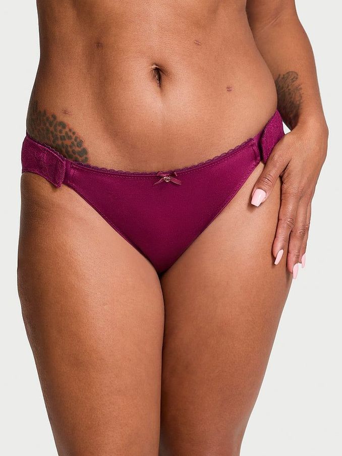 Plum Rouge Purple Adaptive Lace Bikini Knickers (E04687) | £6