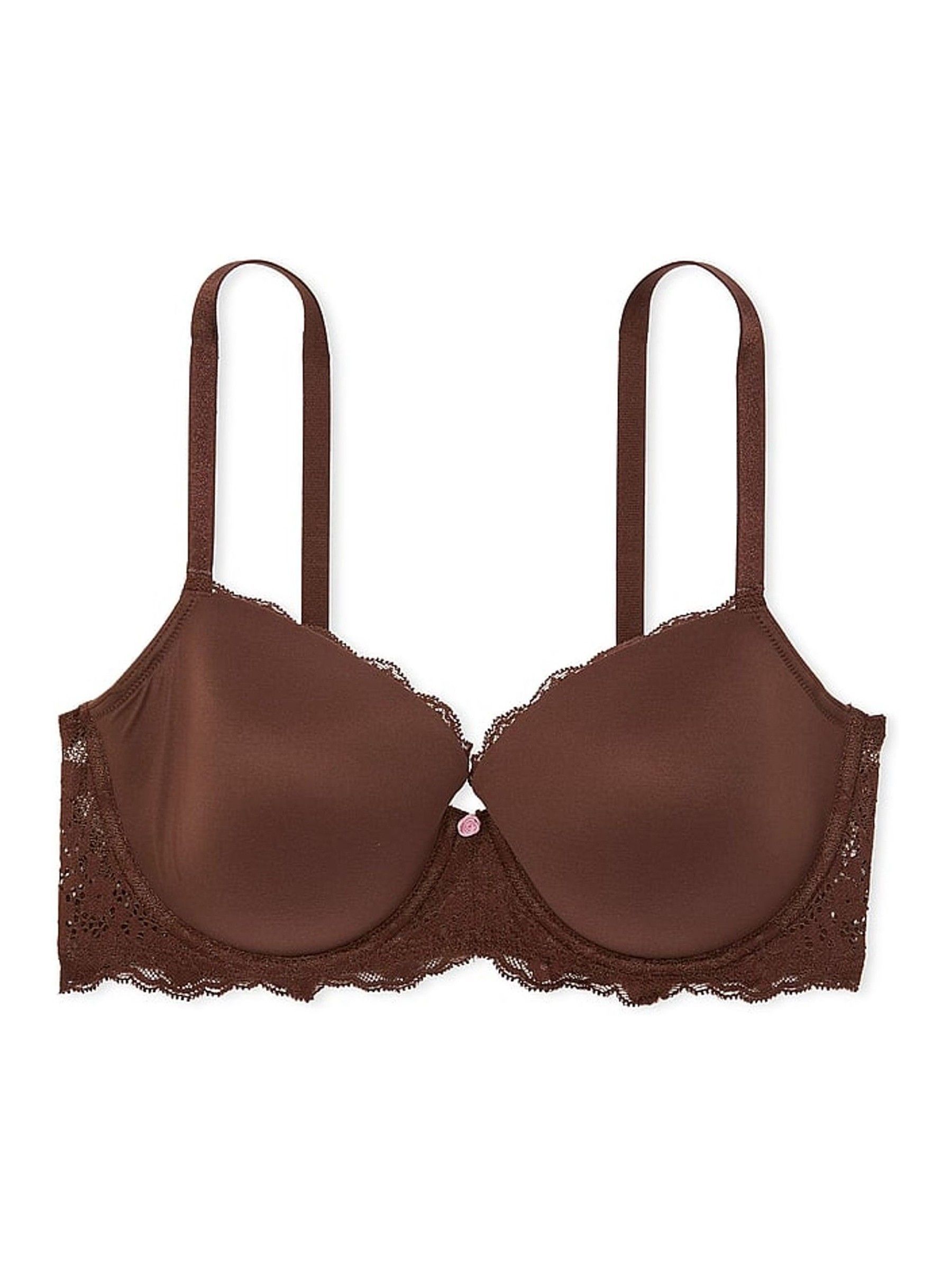 Ganache Nude Lace Trim Lightly Lined Demi Bra (E04691) | £45