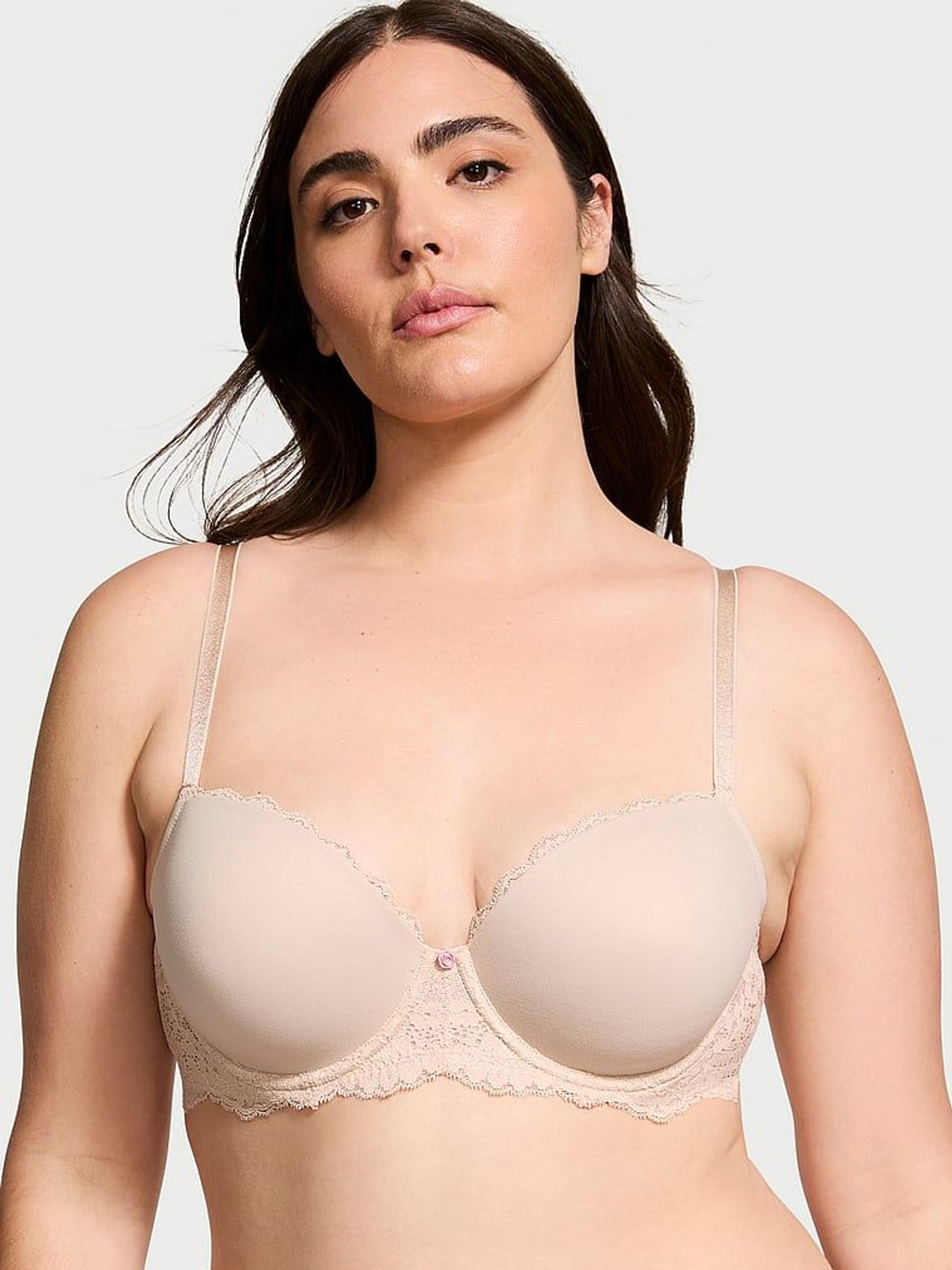 Marzipan Nude Lace Trim Lightly Lined Demi Bra (E04695) | £45 - £46