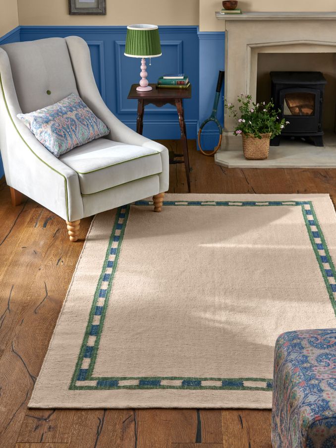 Natural Mannington Jute Border Rug (E06043) | £150 - £325