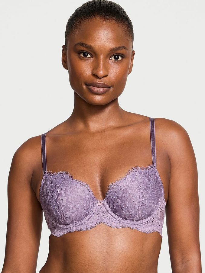 Frozen Plum Purple Lace Lightly Lined Demi Bra (E06069) | £19