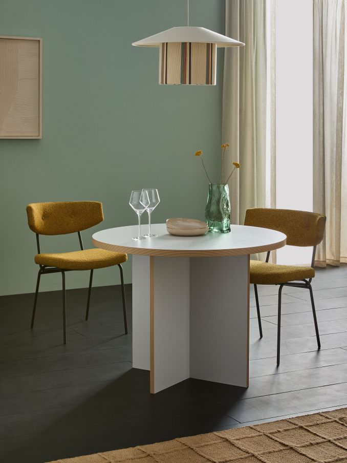 Zayla Round Fixed Dining Table in Grey (E08067) | £249