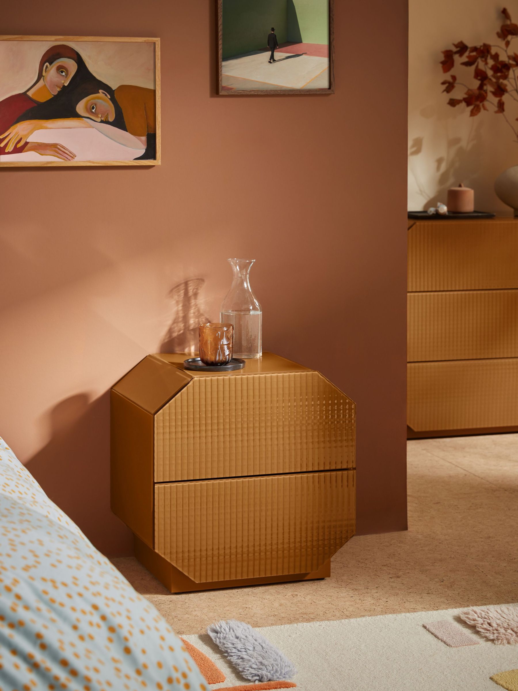 Anya Bedside Table in Orange (E10403) | £249