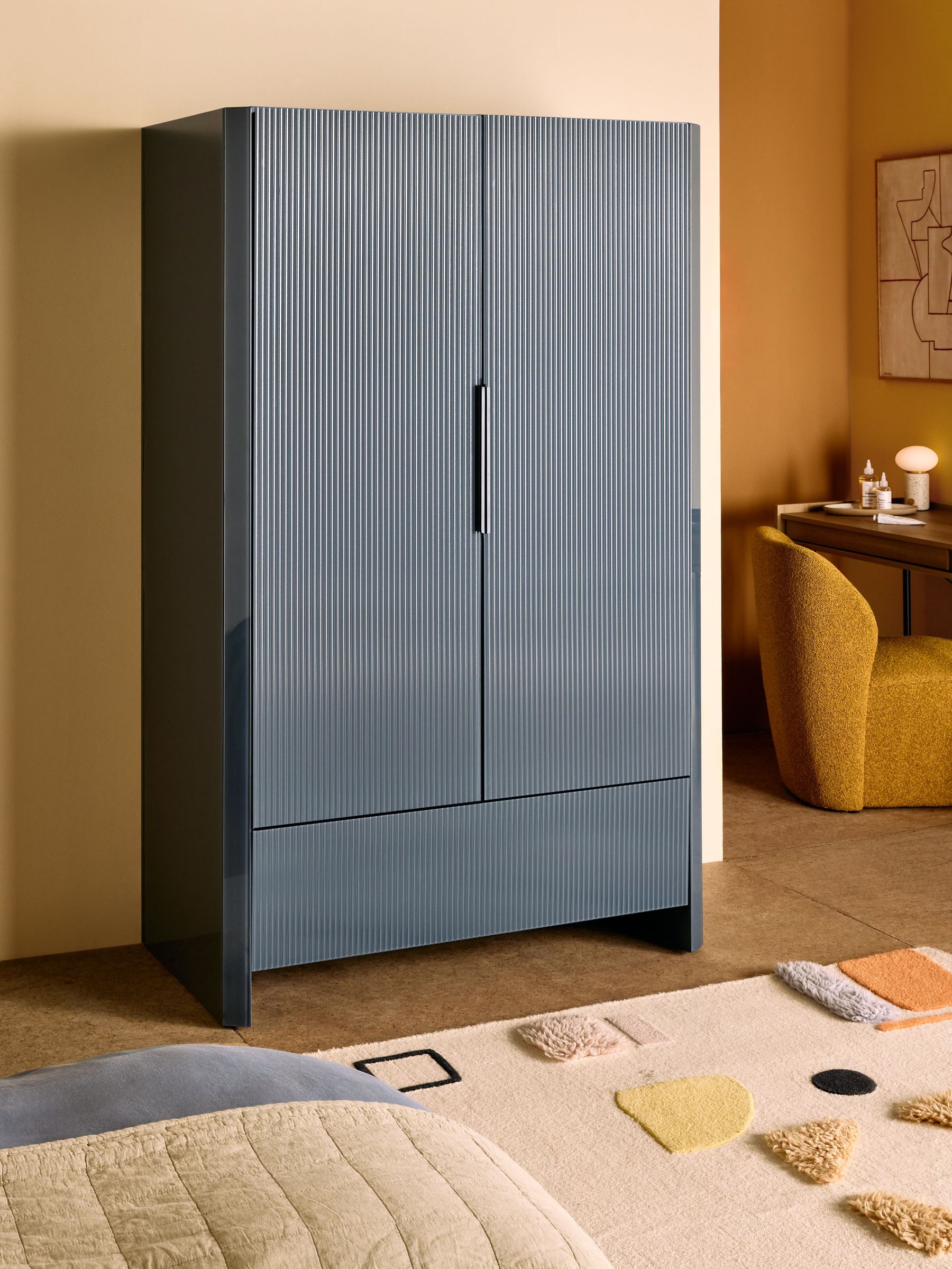 Eleni Double Wardrobe in Blue Glass (E10404) | £949