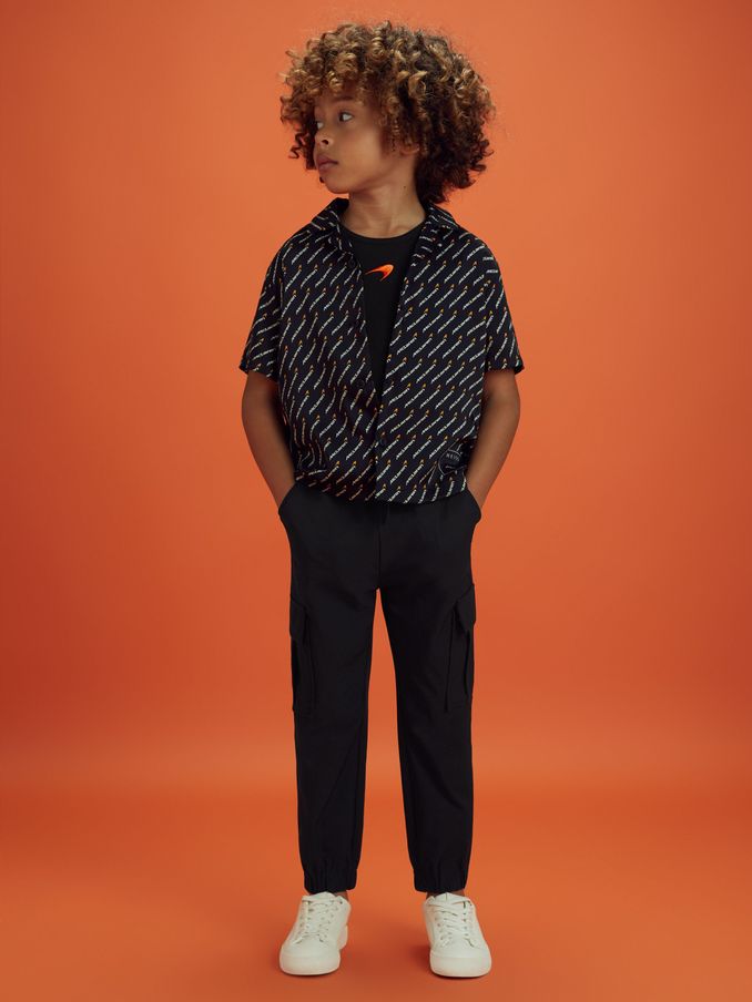 9-13 yrs McLaren F1 Ribbed Cotton Embroidered Vest in Black (E11021) | £10