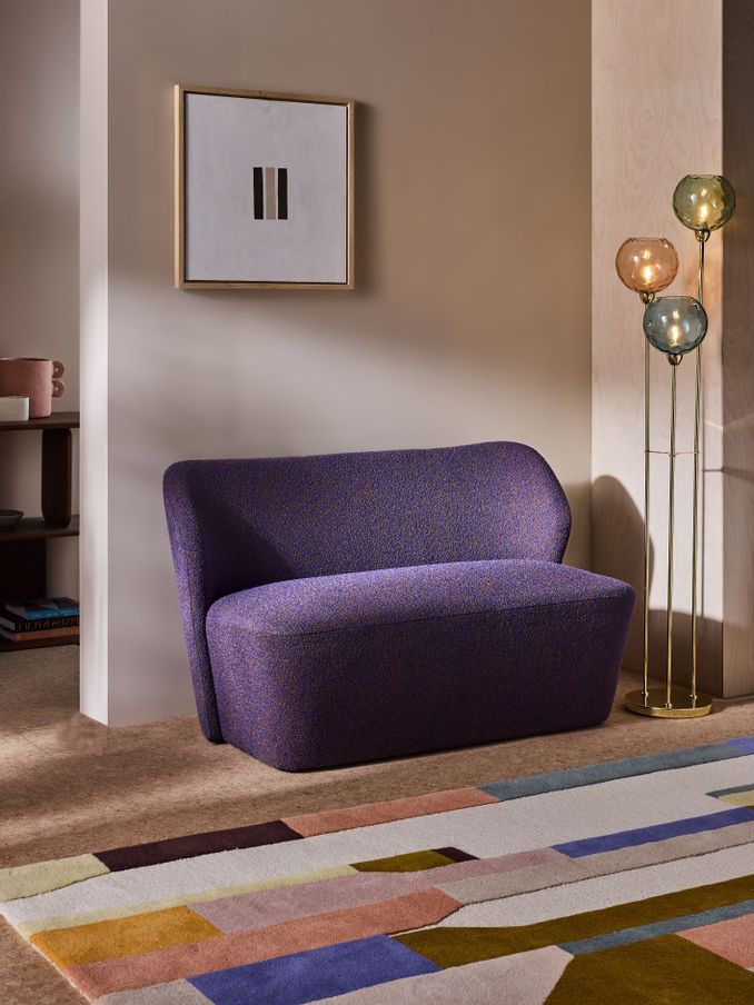 Topeka Small 2 Seater Sofa in Cobalt Blue Pax Boucle (E11086) | £450