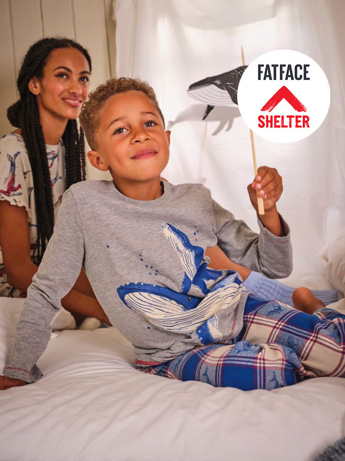 Blue Shelter Whale Pyjama Set (E12608) | £10