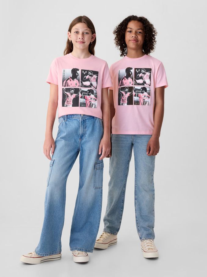 Pink Messi Graphic Short Sleeve Crew Neck T-Shirt (4-13yrs) (E12994) | £20