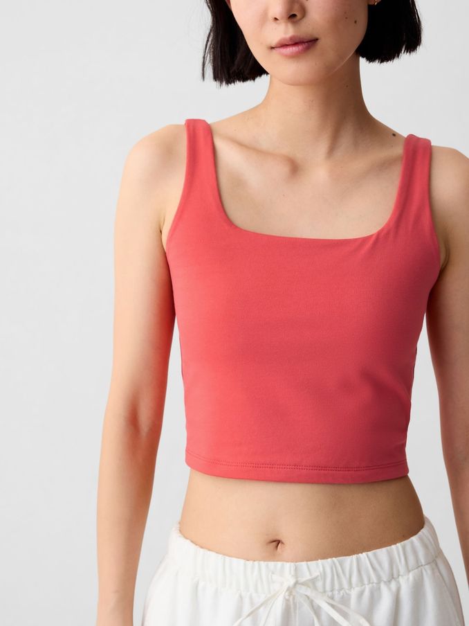 Pink Compact Jersey Cropped Vest Top (E13325) | £10