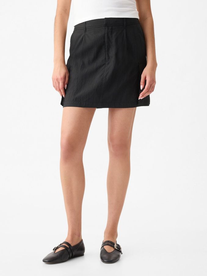 Black Utility Mini Skirt (E13334) | £14