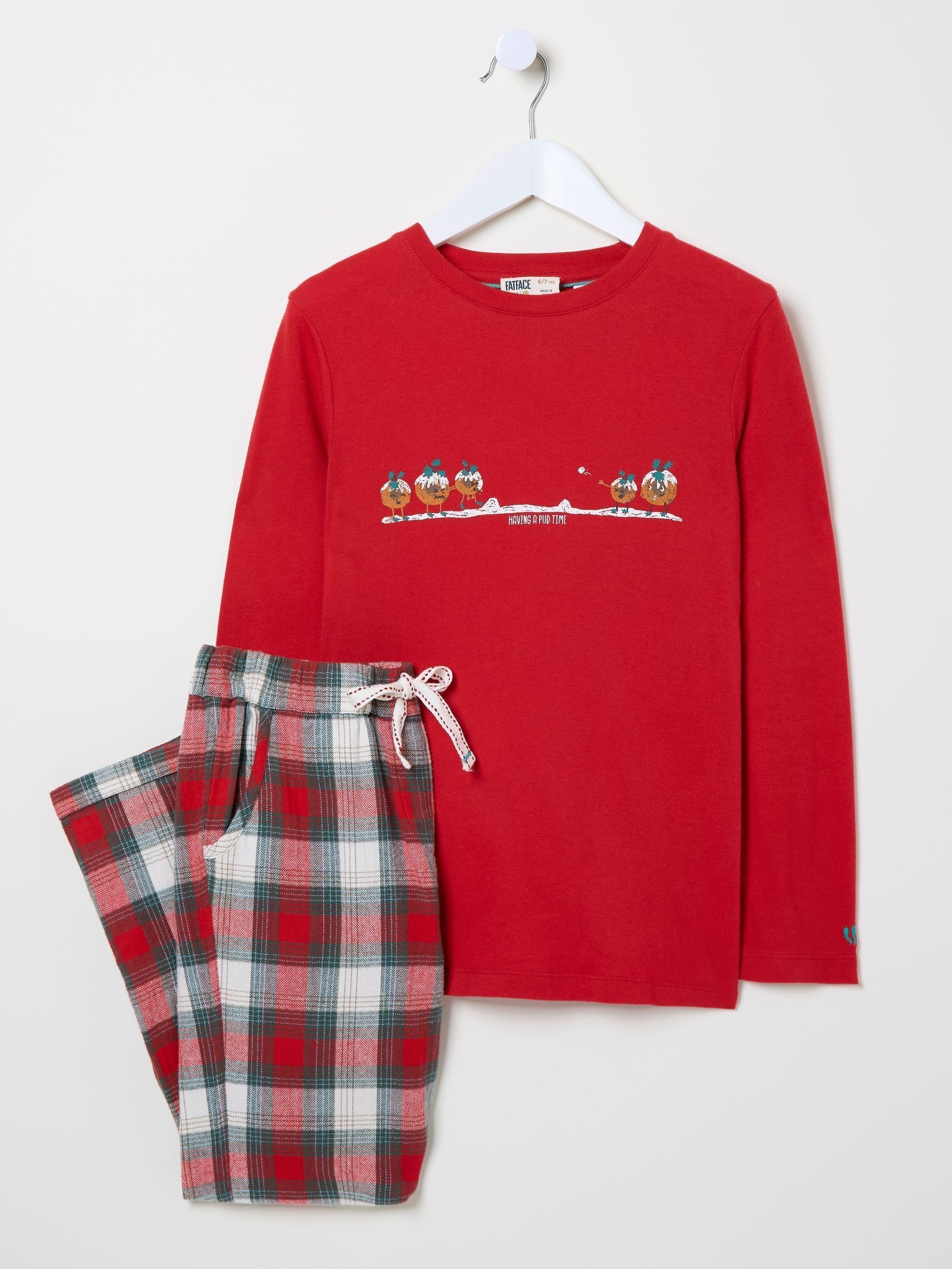 Red Having a Pud Time Pyjamas Set (E13469) | £14