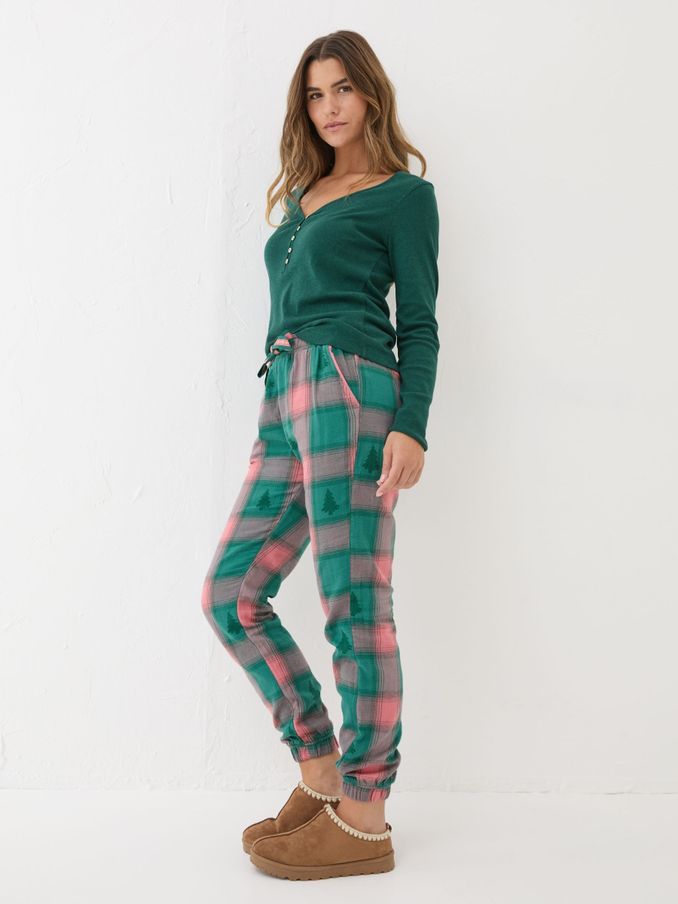 Christmas Cora Green Check Pyjama Bottoms (E14042) | £18