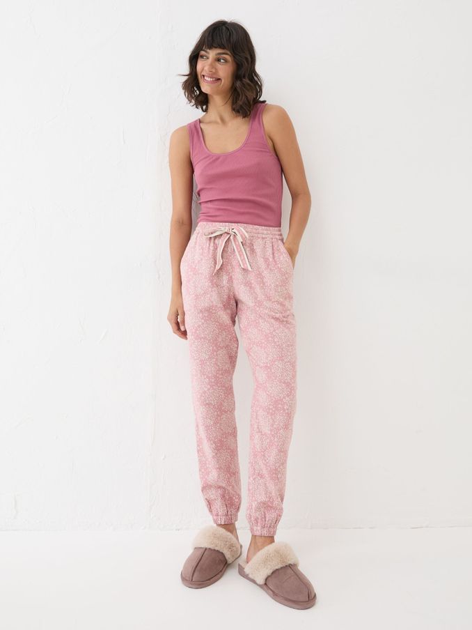 Cora Pink Floral 100% Cotton Pyjama Bottoms (E14049) | £18