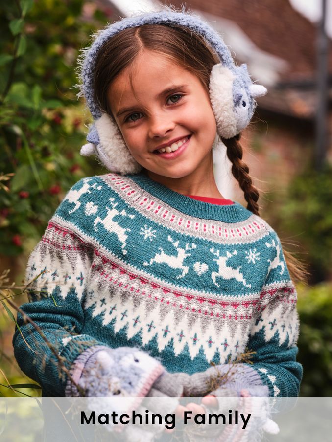 Teal Blue Reindeer Fairisle Pattern Jumper (E14555) | £16