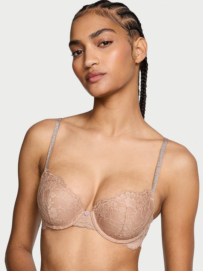 Praline Nude Lightly Lined Demi Twinkle Strap Bra (E14613) | £59