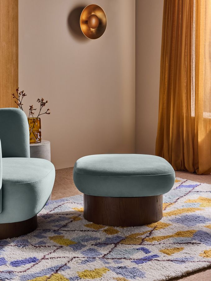 Novara Storage Footstool in Steel Grey Blue (E15911) | £199