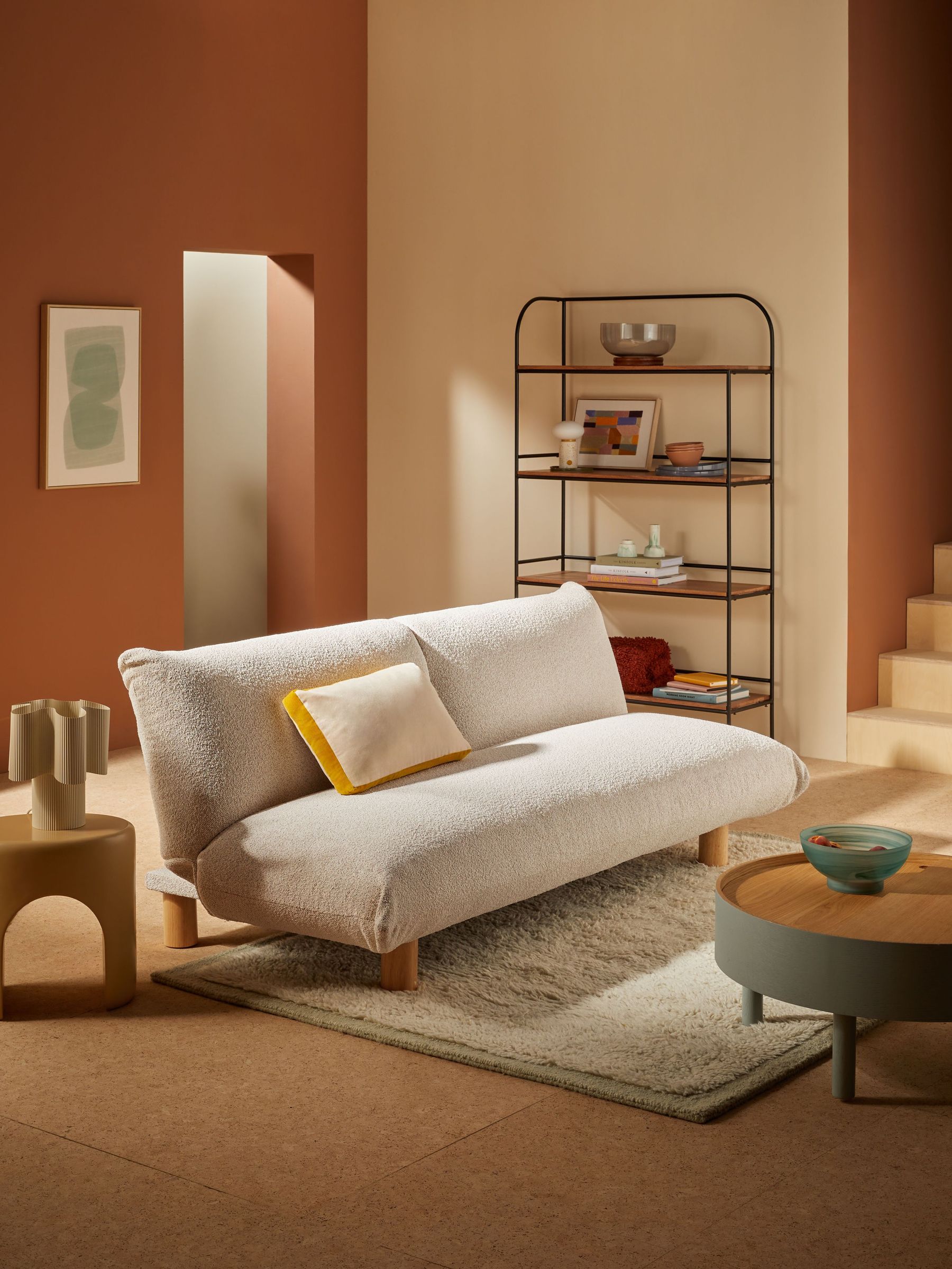 Jude 3 Seater Sofa Bed in Off White Pax Boucle (E15921) | £649