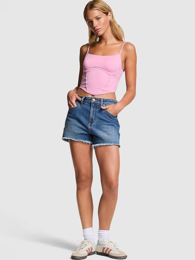 Moonstone Pink Soft Stretch Corset Top (E16309) | £25
